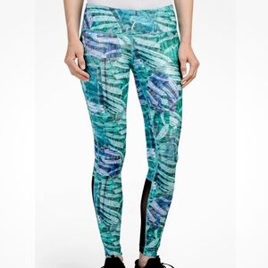 MPG leggings Tropical Multi Palms Mesh Back Printed Size Large